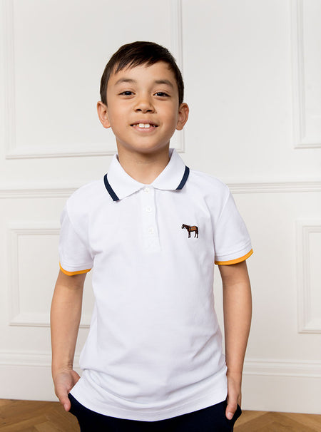 Children's White Tipped Polo Shirt